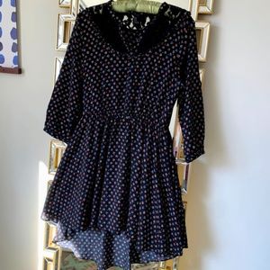 Forever 21 Black Floral & Lace Dress M
